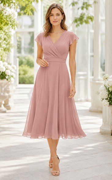 tea party bridesmaid dresses Elegant Tea Length Wedding Dress