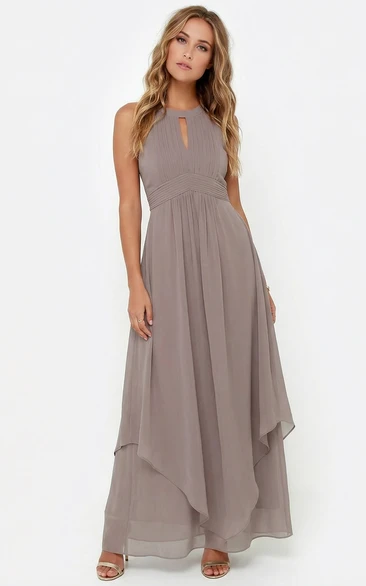 blue dress for baby girl Yvette Slip Maxi Dress with Asymmetrical Hem / Sage | Meshki main image 1