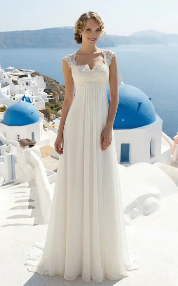 empire waist wedding dress maternity Mckinley – A & M Enterprises Bridal main image 1