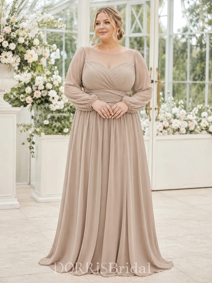 taupe bridesmaid dresses plus size long sleeve chiffon floor length modest dress (355126) Size:US 6 / AU 10 / Medium Sleeveless Embellishment bungalow 5 Endless Rose Women's Button