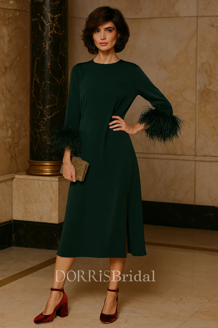 green feather sleeve dress Green One Sleeve Feather Bodycon Cocktail Dress Short Homecoming Gown