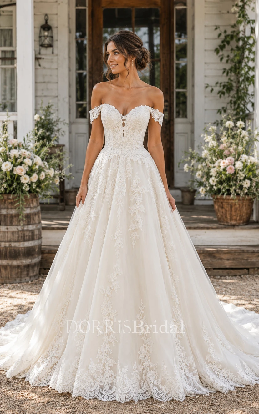 off the shoulder country wedding dresses Off Shoulder Simple Chiffon Wedding Dresses, Country Wedding Dresses, Long  Wedding Dresses